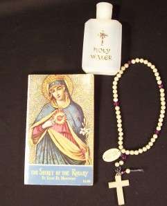 Religious Book Secret of the Rosary, Holy Water Bottle,Glow Chaplet 
