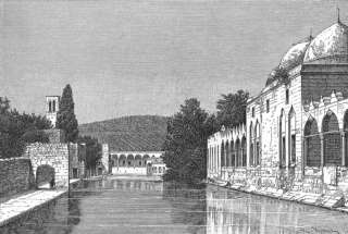 Title above picture Fig. 90 Orfa   Mosque and fountain of Abraham