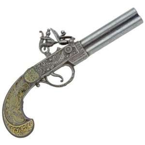  Early 18th Century Double Barrel Flintlock Pistol with 