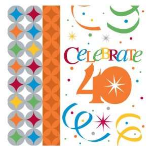  Celebrate in Style 40th Birthday 3 Ply Beverage Napkins 