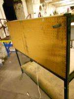 industrial iron work bench metal with two draws and light  