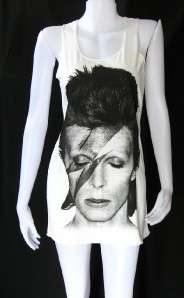 David Bowie ZIGGY STARDUST Bolt WOMEN T SHIRT TOP S M  