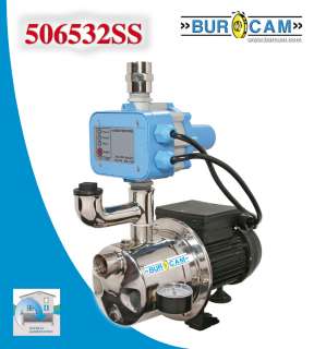 BURCAM 3/4 HP Water Pressure Booster Pump with Bur Cam Fluomac Control 