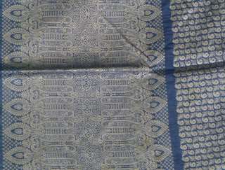 Vintage Antique Weaving 100% Pure Real Silk Fabric Sari SOIE Tissé 