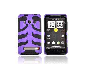    For HTC Evo 4g Hard Fish Bone Silicone Case Purple