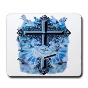  Mousepad (Mouse Pad) Holy Cross Doves And Bible 