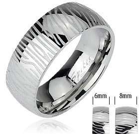 Stainless Steel Zebra Print Wedding Band Couple Ring Size 5 13 (2 