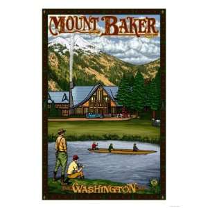  Mount Baker Lodge, Washington Giclee Poster Print, 24x32 