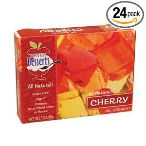 Natural Desserts Jel Mix, Cherry, 3 Ounce (Pack of 24):  