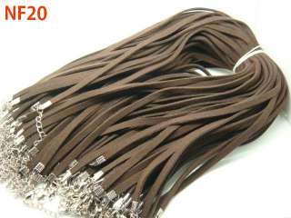 BROWN Flat Suede Korea Necklace Jewelry Cord String Chain + Lobster 