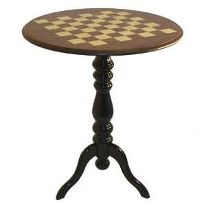   Imports Round Pedestal Elm Briar Wood Chess Table: Sports & Outdoors