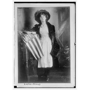 Dorothy D. Frooks at flag draped dais 