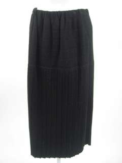 NEW MON REPOS Black Alpaca Knit Knee Length Skirt Sz S  