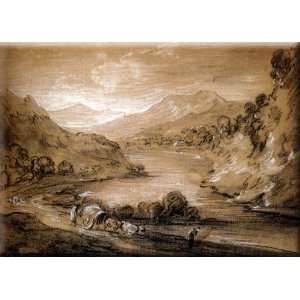  Mountainous Landscape With Cart And Figures 16x11 Streched 