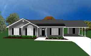 House Plans for 1490 Sq. Ft. 3 Bedroom House w/Carport  