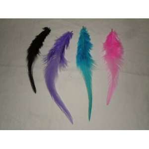   Synthetic Hair Faux Feather Hair Extensions with Bonded Tips: Beauty