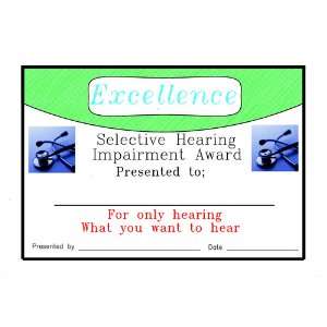  Hearing Impaired Award Certificate