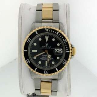 Rolex Vintage 18k and Stainless Submariner 1680 Mens 1972 rare watch.