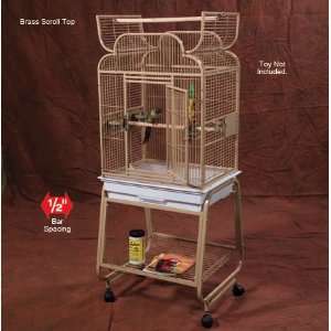  Wrought Iron Cage w/ Cart Stand Scroll Top Cage Color 