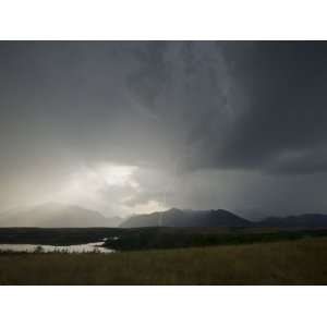  Approaching lightning storm from Waterton Park looking 