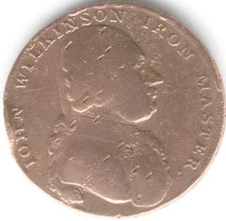 GREAT BRITAIN UK TOKEN 1/2 PENNY 1792 JOHN WILKINSON F   