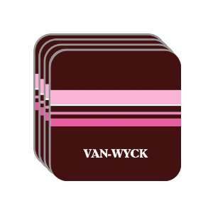 Personal Name Gift   VAN WYCK Set of 4 Mini Mousepad Coasters (pink 