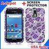 Samsung Galaxy S 2 II T989 T Mobile Black Bling Hard Case Cover+Screen 