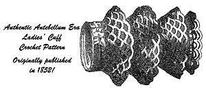 1852 Antebellum Civil War Ladys Cuff Cuffs Wristers Crochet Pattern 