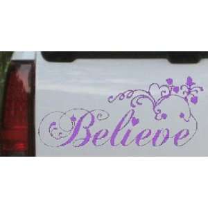 Purple 22in X 50.2in    Believe Christian Car Window Wall Laptop Decal 