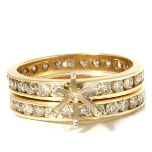 REAL 3.00CT HUGE DIAMOND ENGAGEMENT RING WEDDING BAND 14K GOLD CHANNEL 
