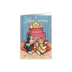  80th Birthday Cats (Bud & Tony) Card: Toys & Games