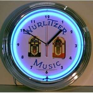  Wurlitzer Jukebox Neon Clock