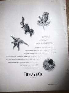 1960 TIFFANY Brooch Jewelry Seashell Pincone Pin Ad  