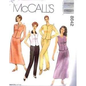 McCalls Sewing Pattern 8642 Misses Tops, Pants & Skirt, Size C (10 