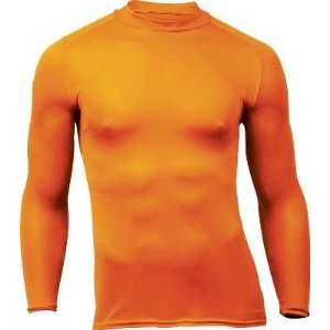  WSI Semi Mock Longsleeve Compression Shirt, Orange, medium 
