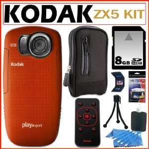   Waterproof Pocket Video Camera in Red + Accessory Kit: Camera & Photo