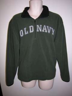 Old Navy fleece mens size large coat green polyester  