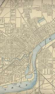 1895 Crams Railway map of Toledo, Ohio. Genuine.  