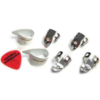 NATIONAL BANJO FINGER PICKS 4 FINGER & 2 THUMB   LARGE  