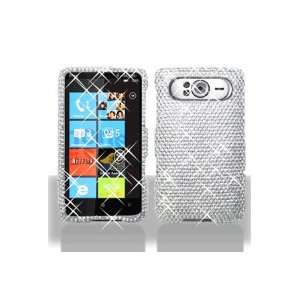  HTC T Mobile HD7 Full Diamond Case   Silver Cell Phones 