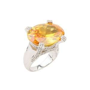   925 Imogene Citrine CZ 8.8ct Sterling Silver Ring, 6 Willow Company