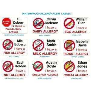  Waterproof Specific Allergy Alert Labels: Kitchen & Dining