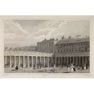  1831 Cour Courtyard Palais Royal Paris Steel Engraving 