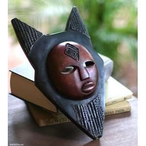  Ghanaian wood mask, Lucky Star Home & Kitchen