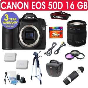  Canon EOS 50D + Sigma 18 200mm Lens + 16 GB Memory: Camera 