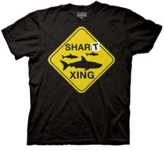  Workaholics Shart Xing Shark Crossing Sign Mens T shirt 