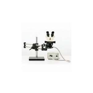  Safe Microscope with Dual Arm Base and Fiber Optic Annular Light