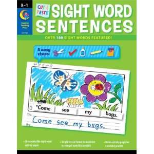  Cut & Paste Sight Words Book: Toys & Games