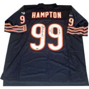  Dan Hampton Autographed Bears Throwback Jersey w/ HOF 
