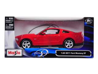 Brand new 1:24 scale diecast model car of 2011 Ford Mustang GT Red 